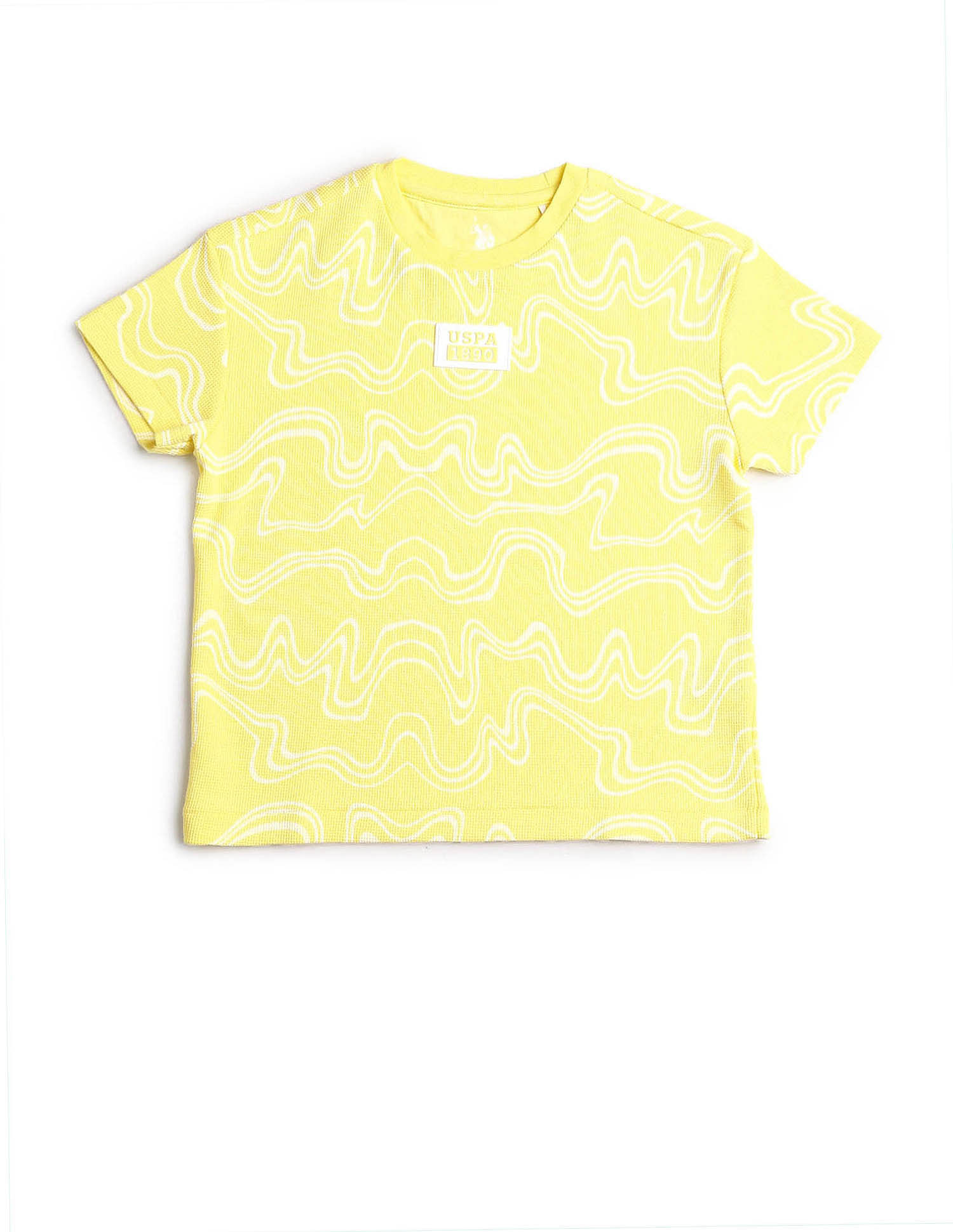 U.S. Polo Assn. Kids Boys Regular Fit Abstract Printed T-Shirt