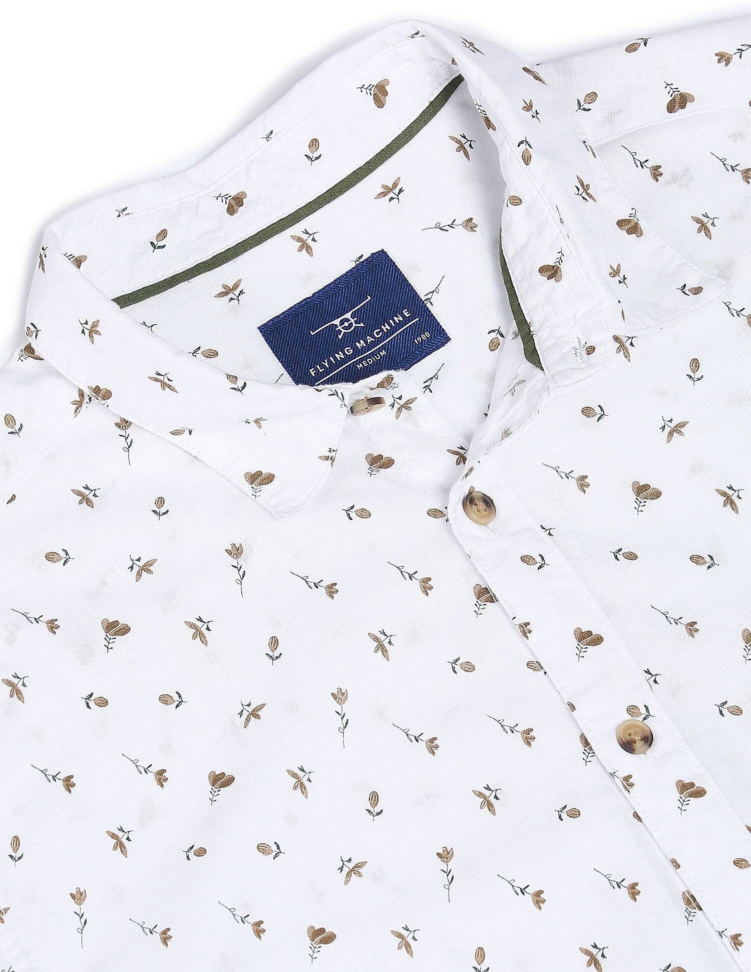 Flying Machine Slub Floral Slim Fit Shirt