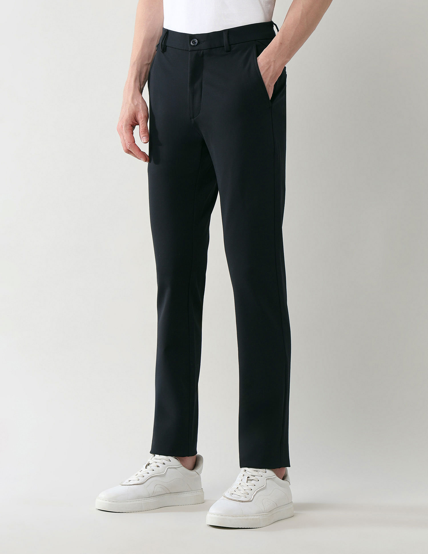 Arrow Sport Solid Super Slim Fit Trousers