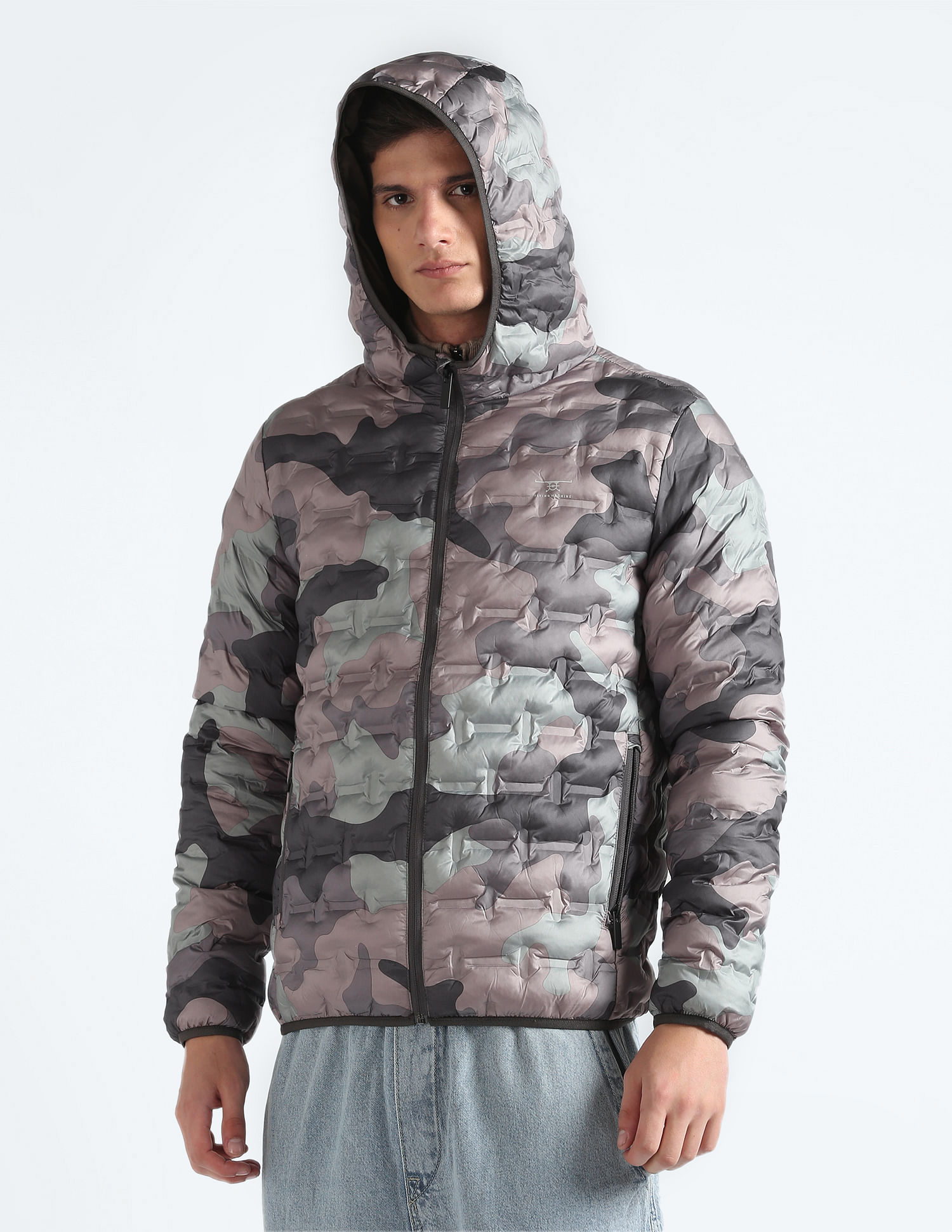 Flying Machine Camouflage Thermo Tech Hooded Jacket