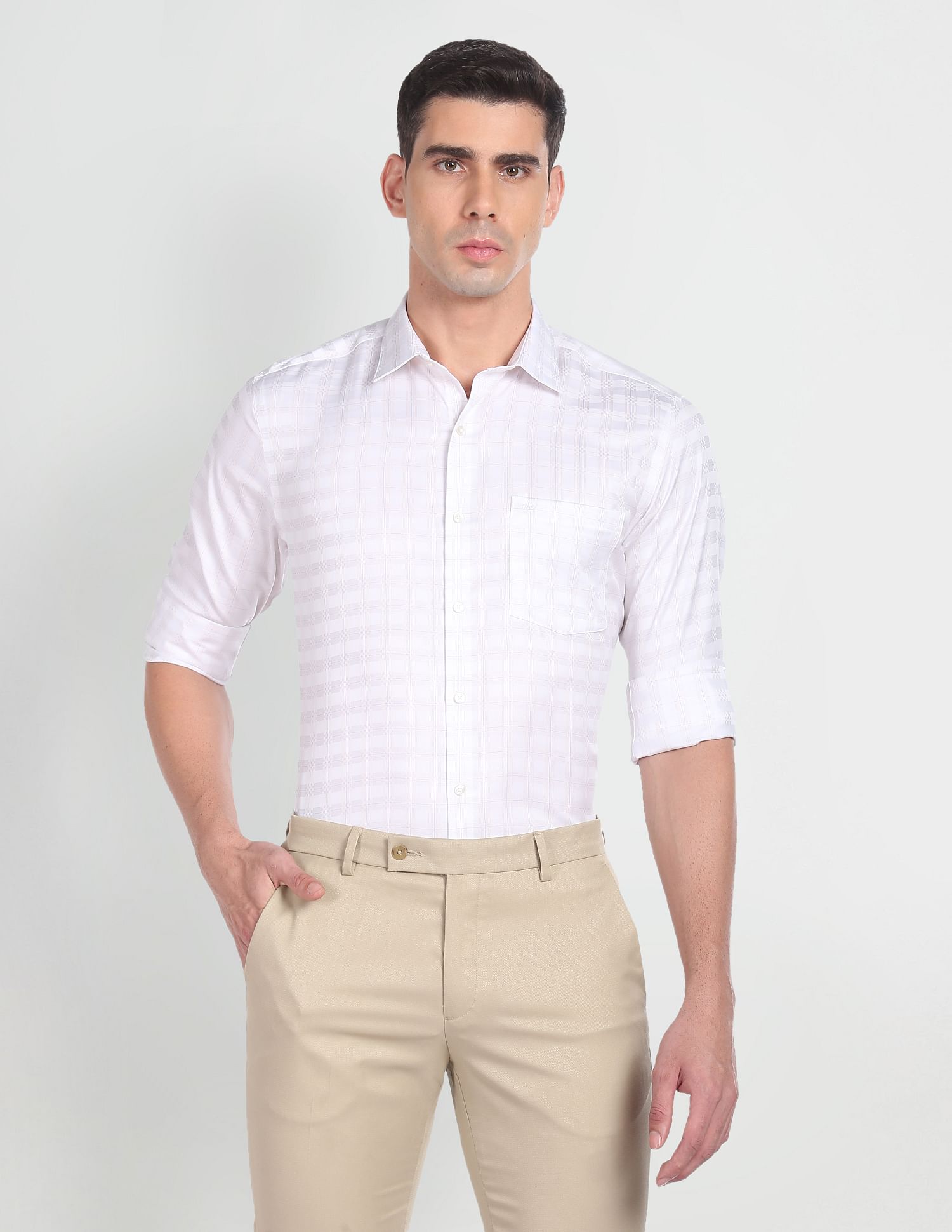 Arrow Twill Check Auto Press Shirt