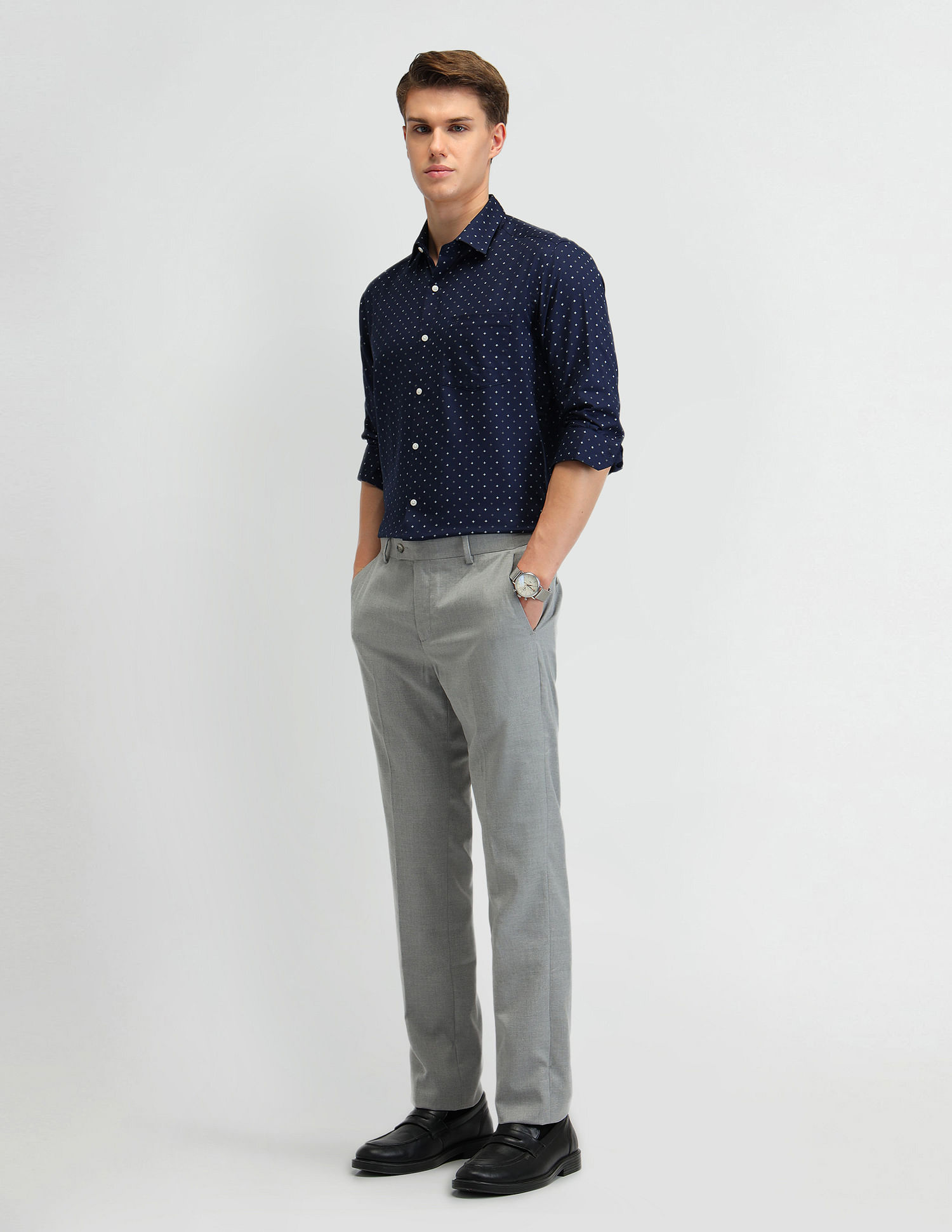 Arrow Geometric Print Manhattan Slim Shirt