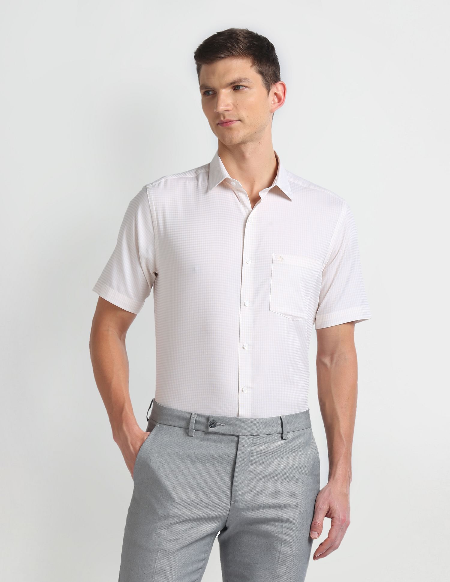 Arrow Micro Check Pure Cotton Shirt