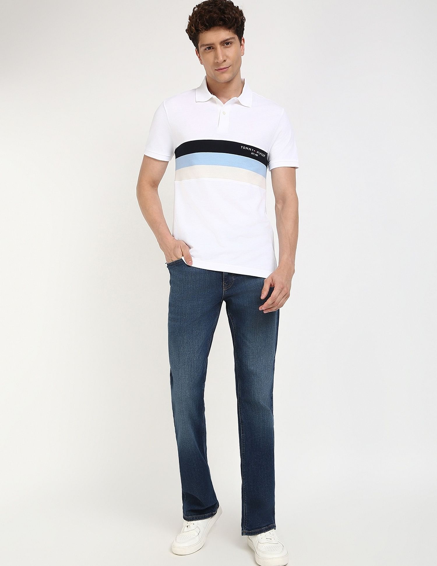 Tommy Hilfiger Mid-Wash Slim-Fit Low-Rise Jeans