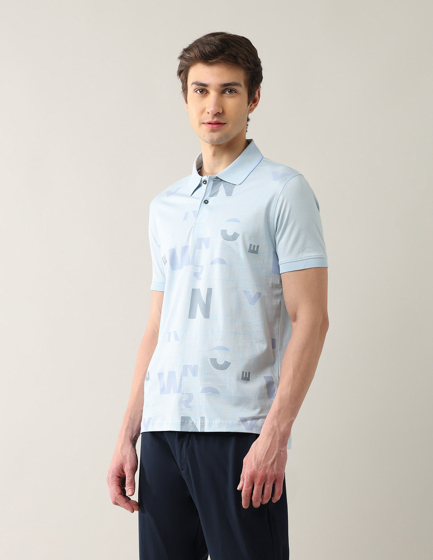 Arrow Newyork Typographic Printed Regular Fit Polo Shirt