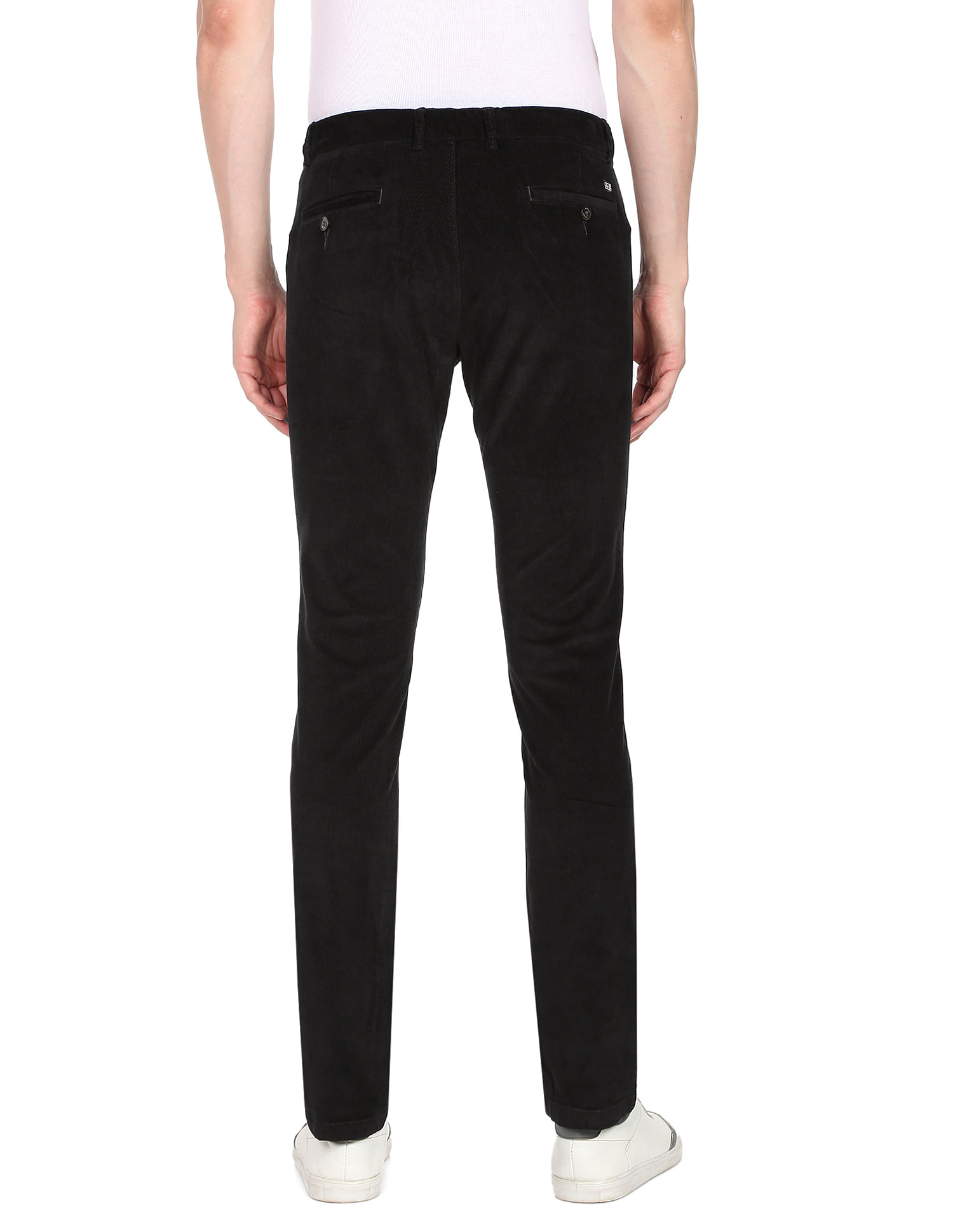 Buy Men Khaki Low Rise Bronson Slim Fit Corduroy Casual Trousers at  Amazon.in