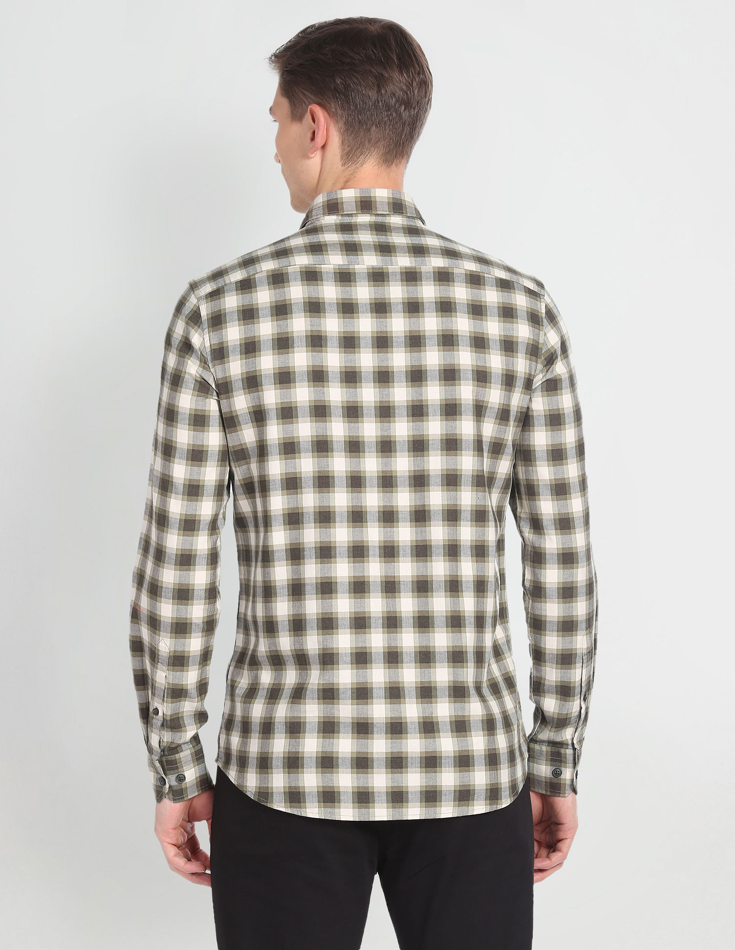 Arrow Sports Tartan Check Slim Shirt