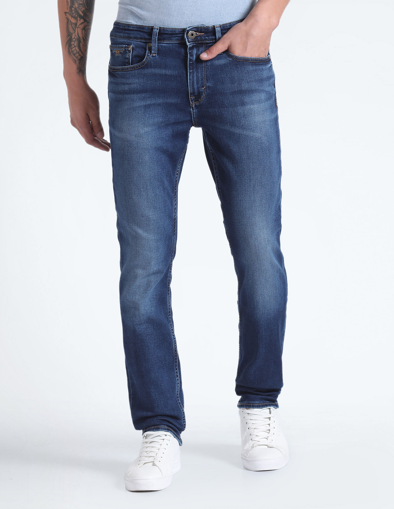 Flying Machine Freddie Slim Straight Stone Wash Jeans