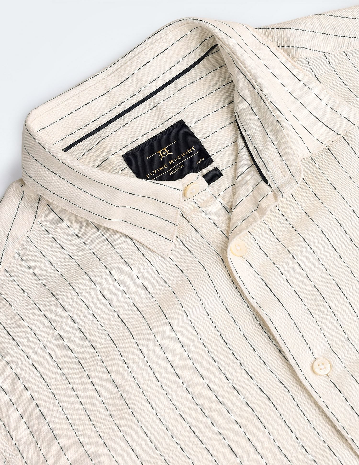 Flying Machine Tencel Hemp Cotton Stripe Shirt