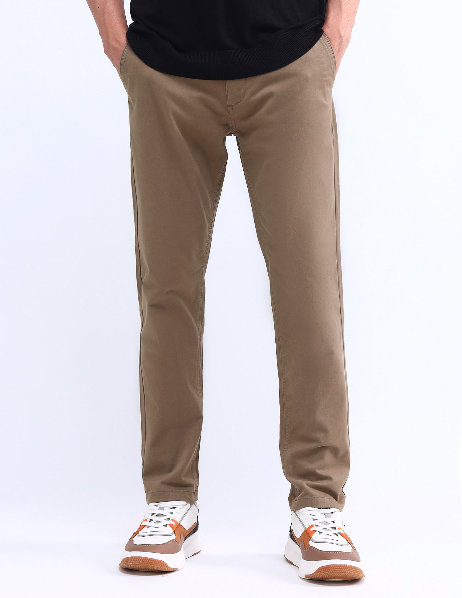 Flying Machine Slash Slim Tapered Solid Trousers