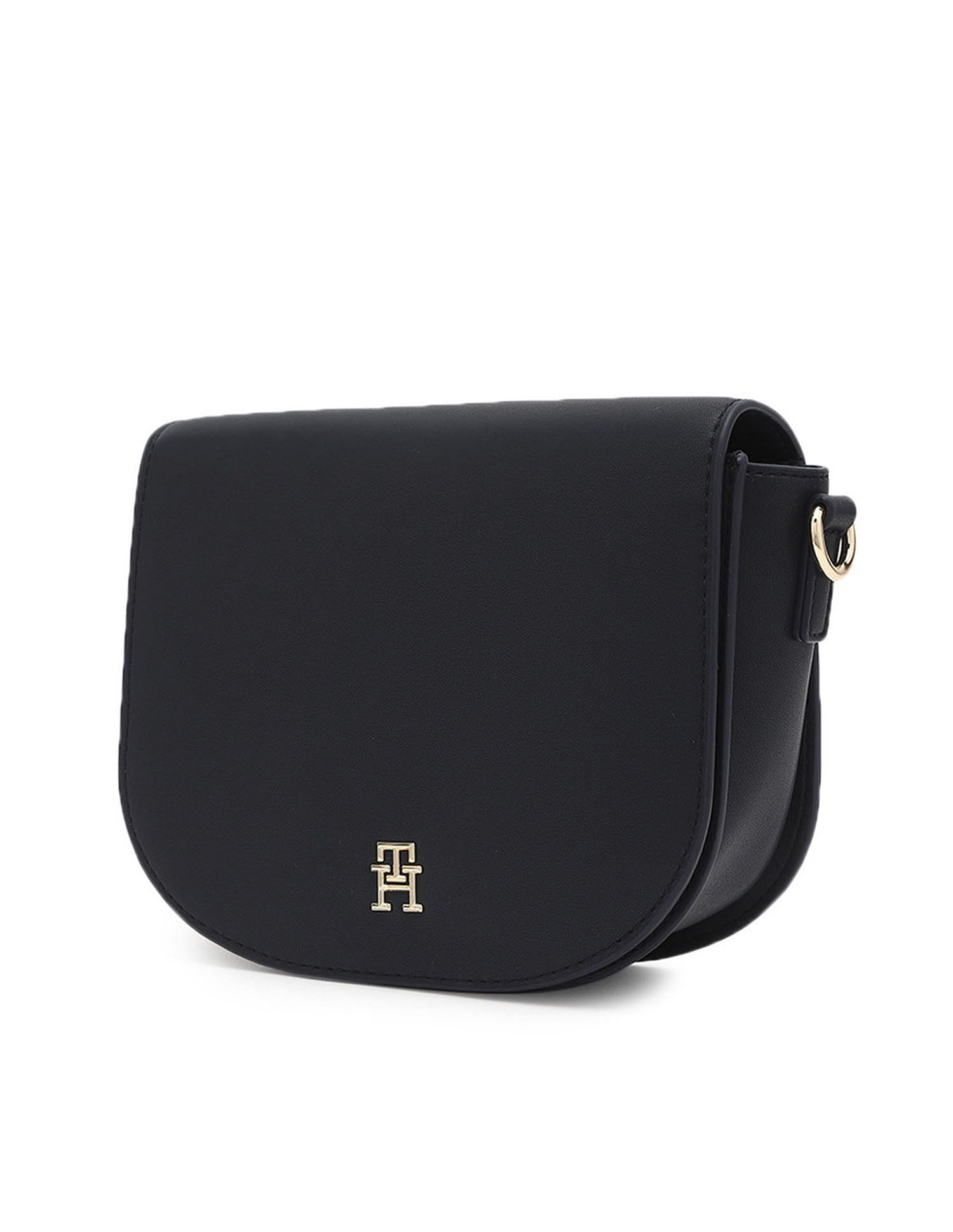 Tommy Hilfiger Solid Black PU Sling Bag