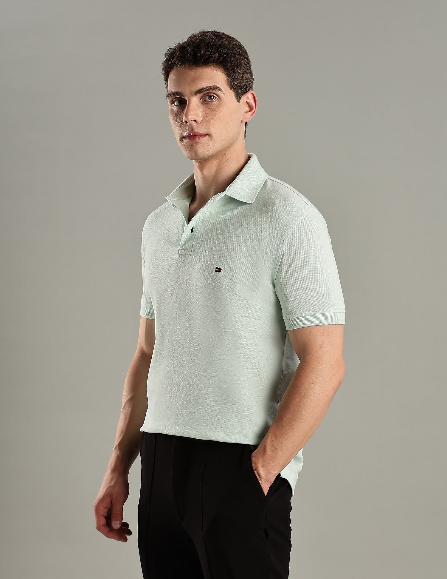 Tommy Hilfiger Solid Slim-Fit Cotton Polo T-Shirt