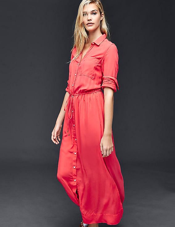 Buy GAP Women Women Pink Maxi Shirt Dress NNNOW