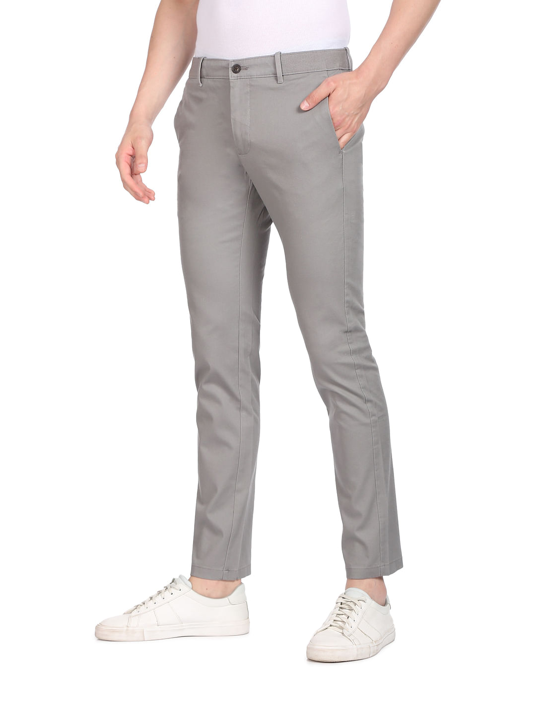 Buy Arrow Sport Beige Slim Fit Flat Front Trousers for Men's Online @ Tata  CLiQ