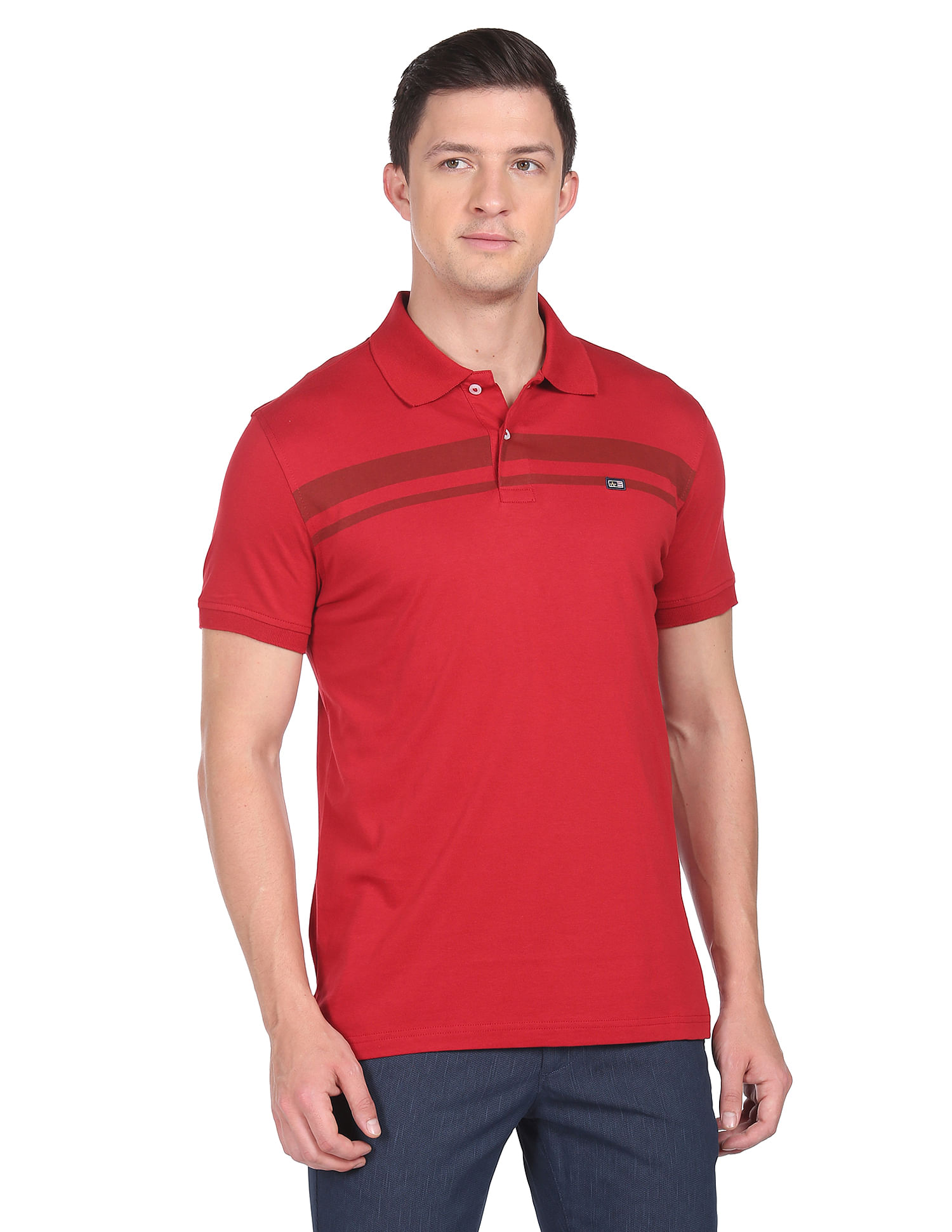 Arrow Sports Tonal Stripe Cotton Polo Shirt