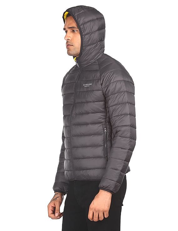 mens grey hooded jacket