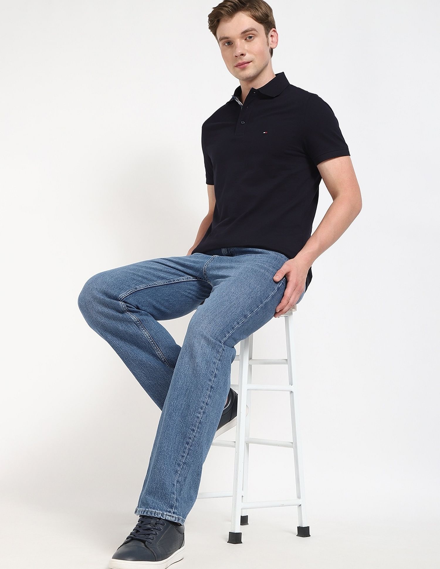 Tommy Hilfiger Solid Regular-Fit Cotton Polo Shirt