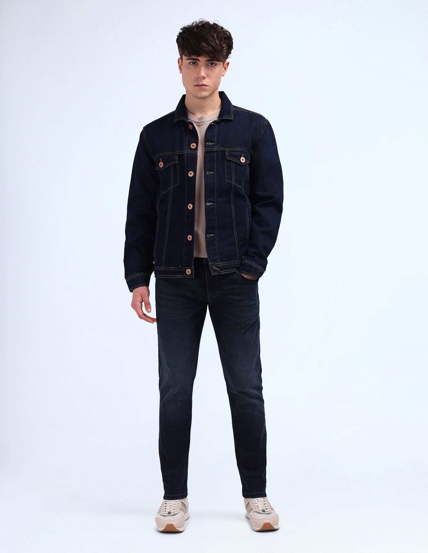 Flying Machine Slash Slim Tapered Fit Jeans