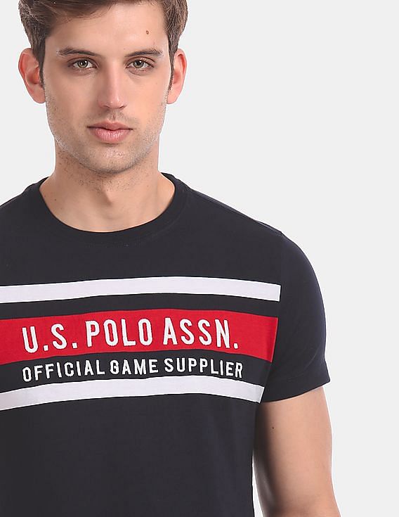 U.S. Polo Assn. Blue Crew Neck Embroidered T-Shirt