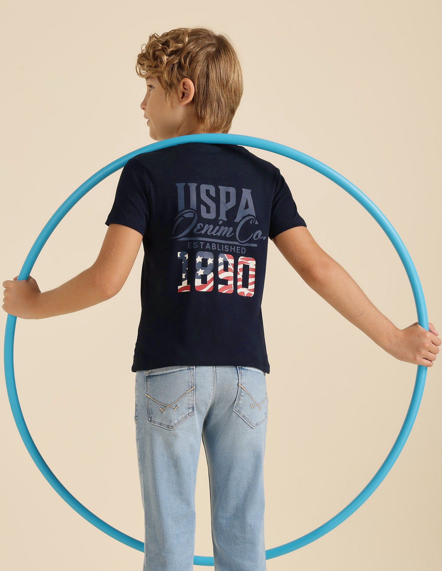 U.S. Polo Assn. Kids Boys Brand Printed Regular Fit T-Shirt