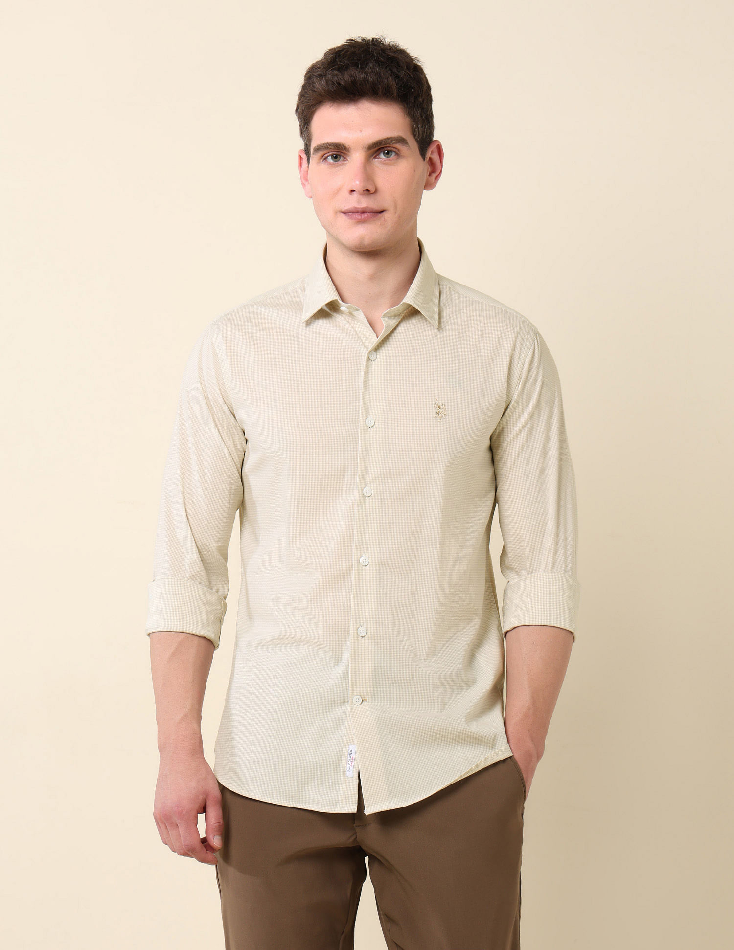 U.S. Polo Assn. Micro Checked Tailored Fit Shirt