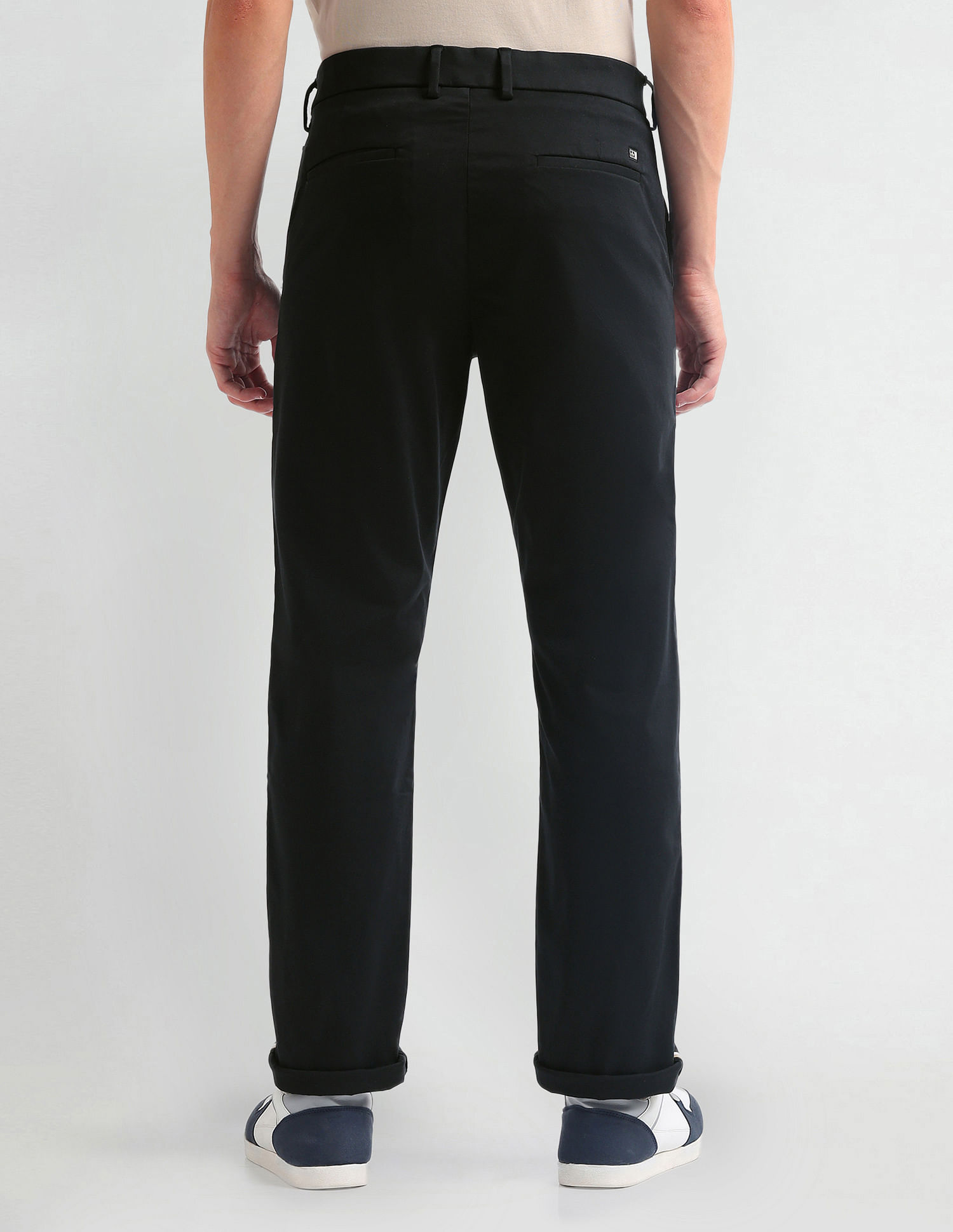 Arrow Sports Mid Rise Solid Trousers