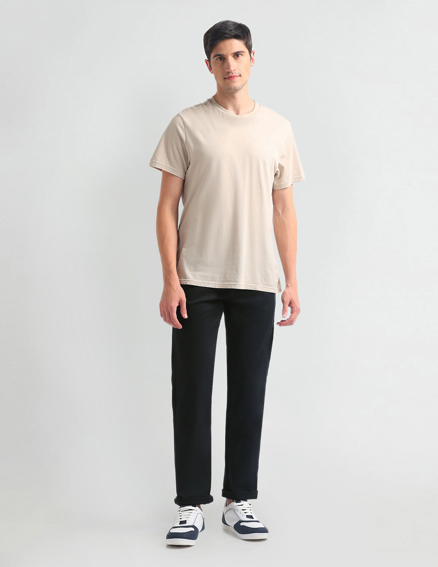 Arrow Sports Mid Rise Solid Trousers