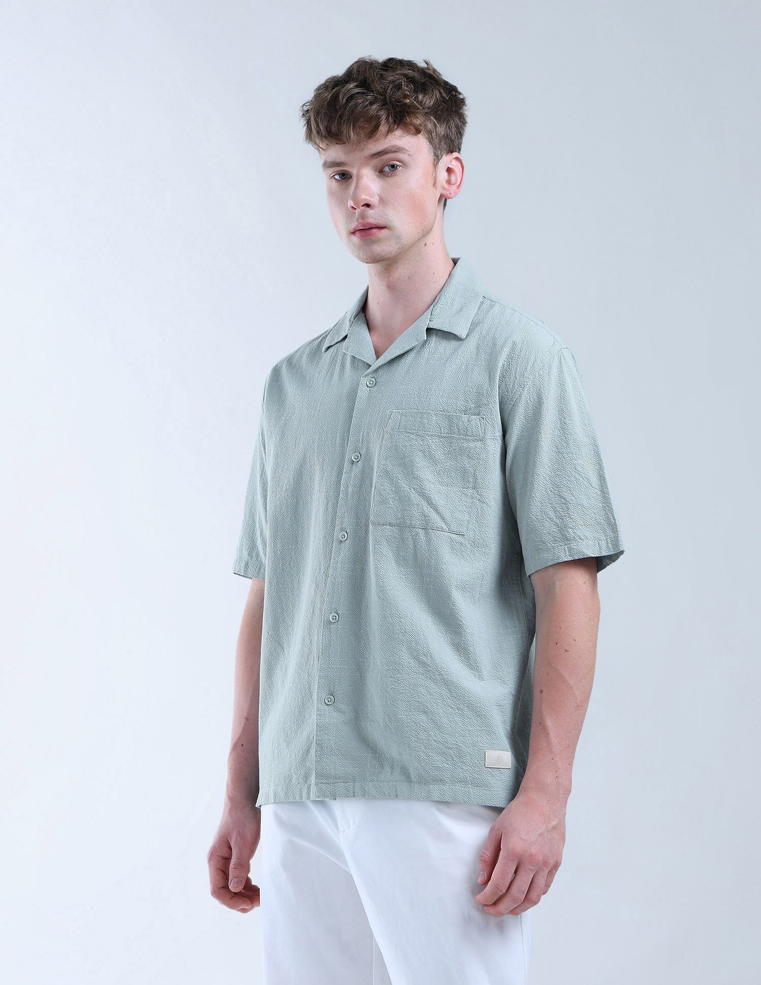 Flying Machine Oversized Fit Graph Checked Digitopia Shirt