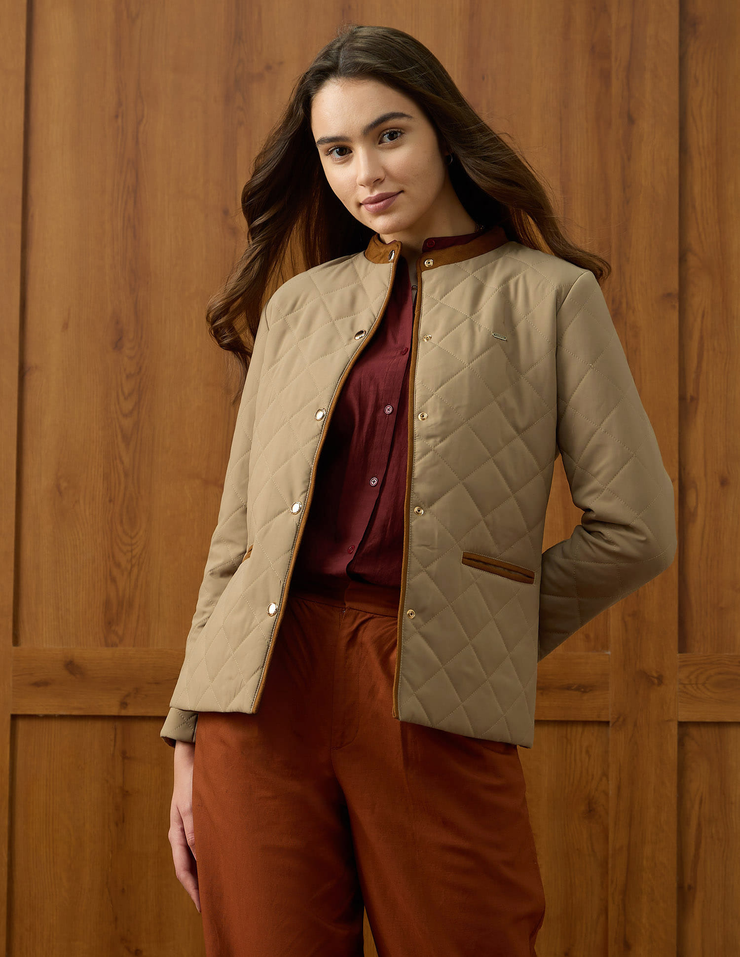 Buy U.S. Polo Assn. Women Solid Regular Fit Quilted Jacket - NNNOW.com
