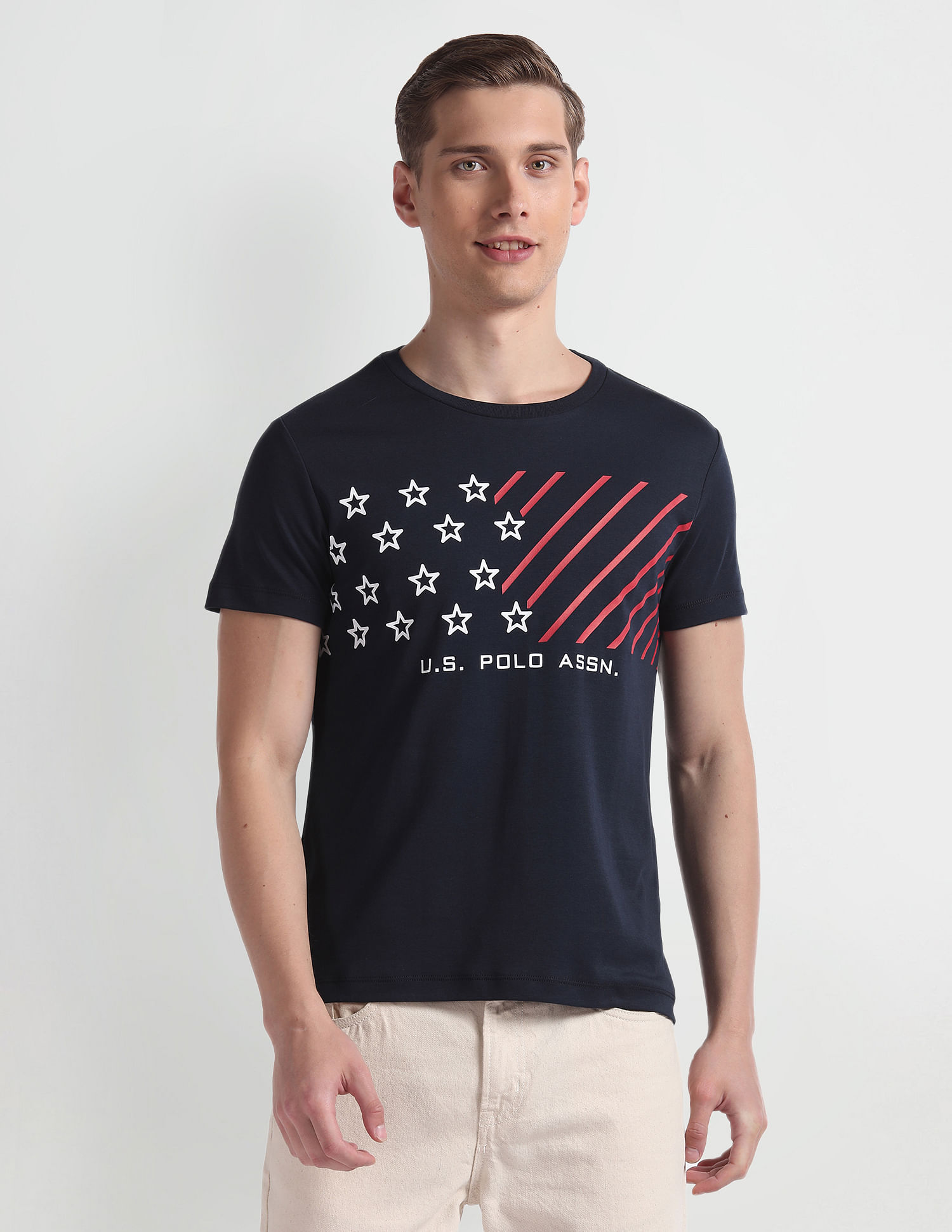 U.S. Polo Assn. Denim Co. Brand Print Cotton T-Shirt