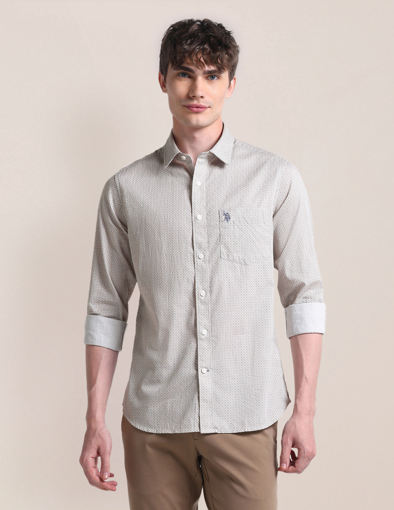 U.S. Polo Assn. Cutaway Collar Cotton Shirt
