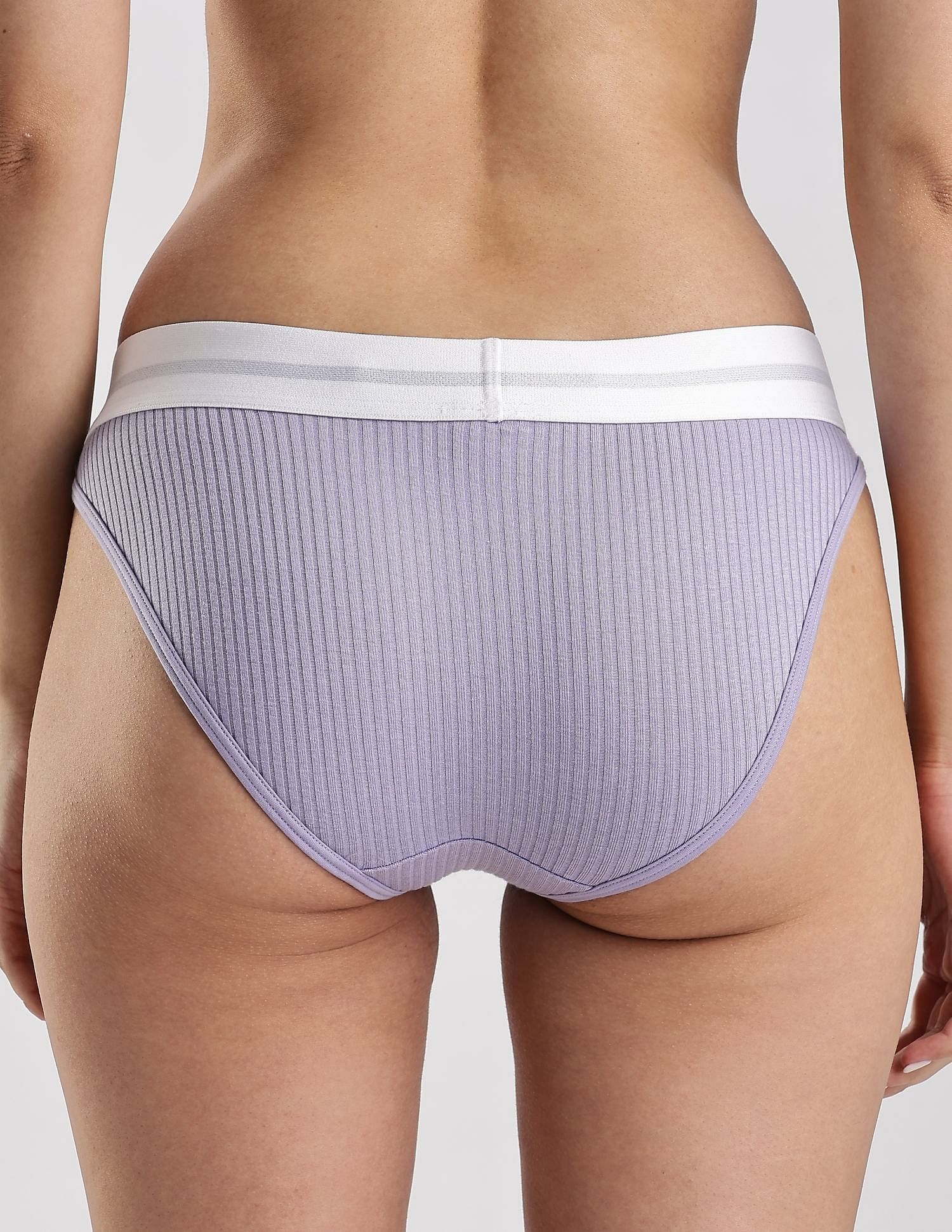 Calvin Klein Underwear Solid Purple Low Rise Bikini-Briefs