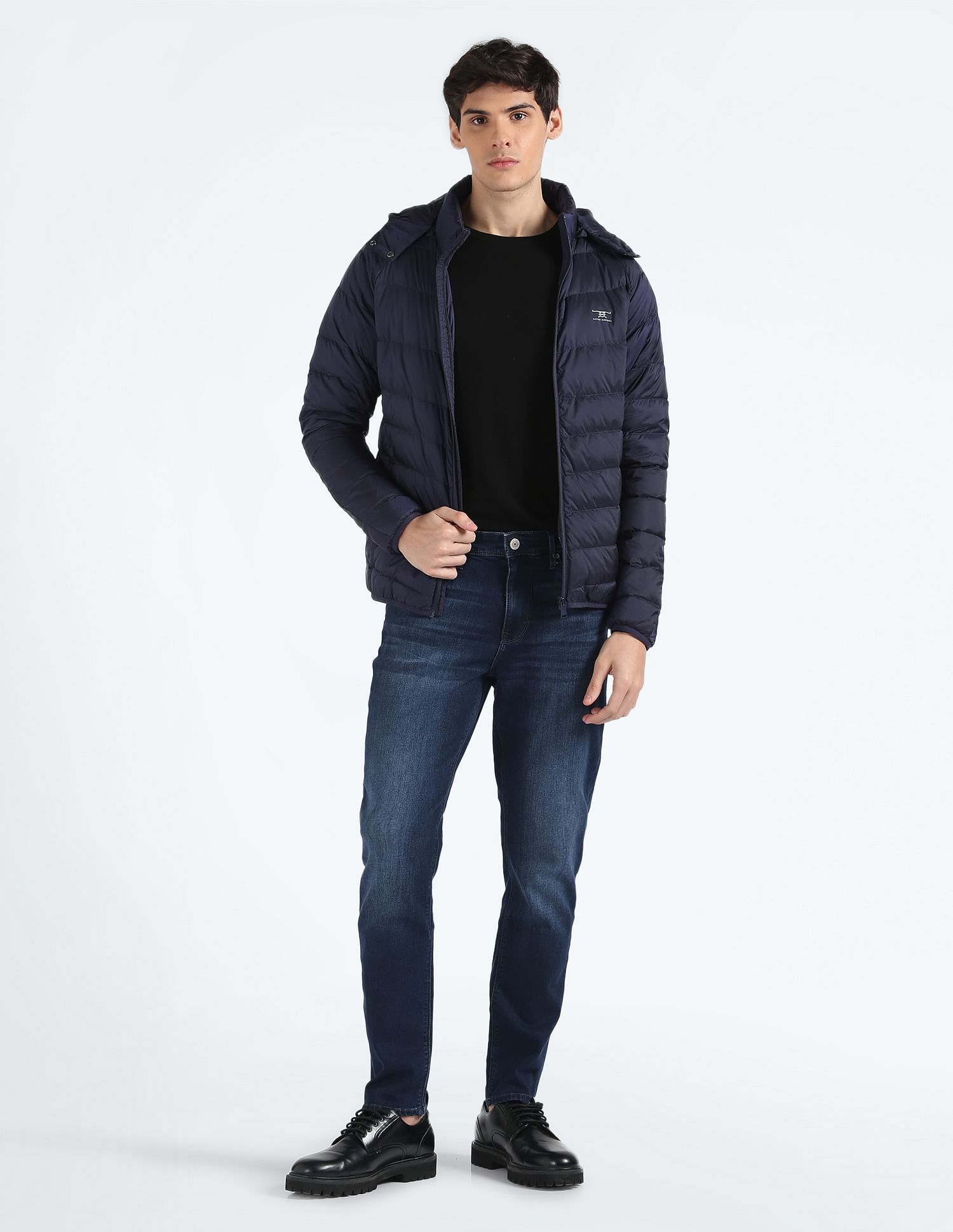 Flying Machine Slash Slim Tapered Fit Jeans