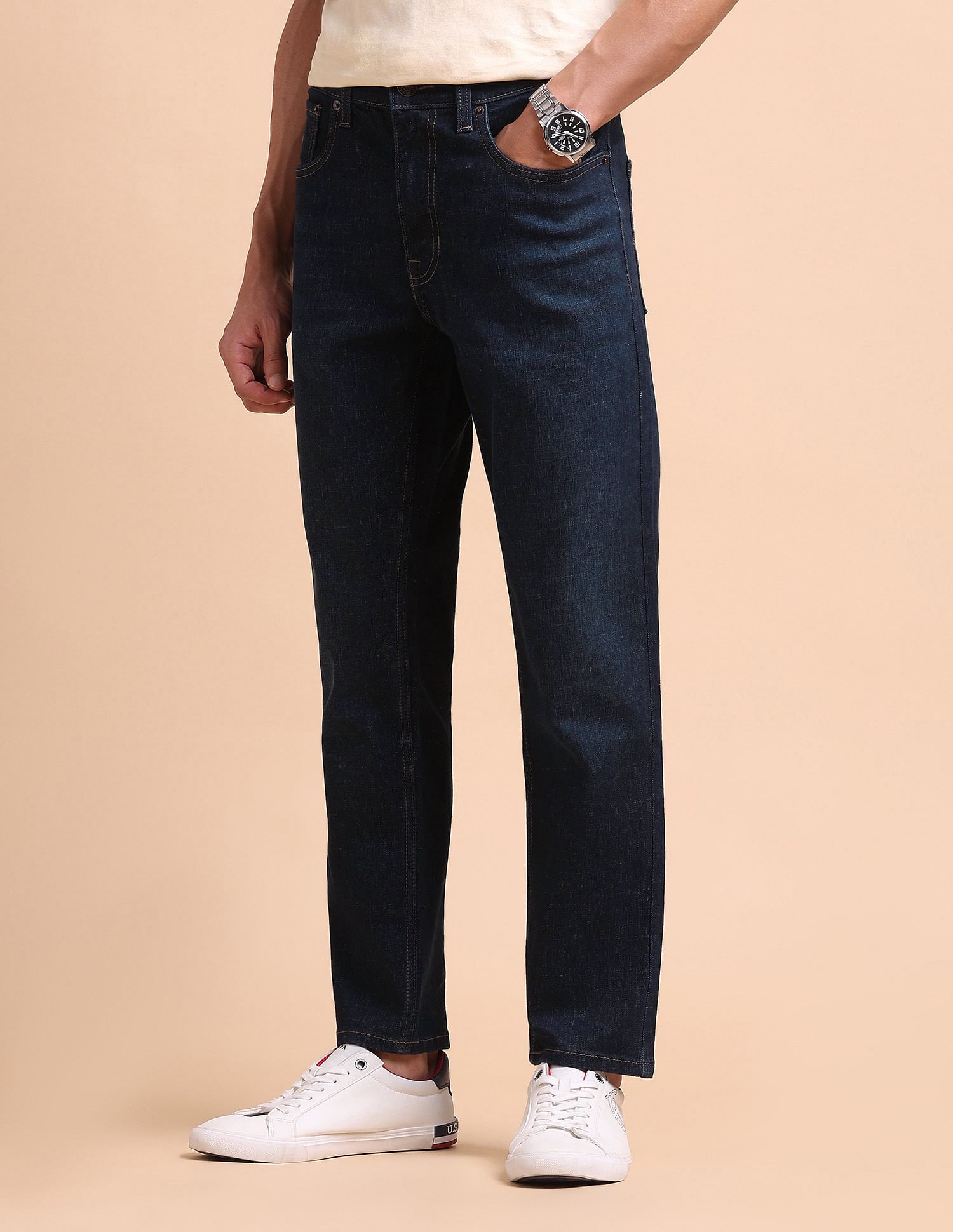 U.S. Polo Assn. Denim Co. Cole Comfort Cropped Fit Blue Jeans