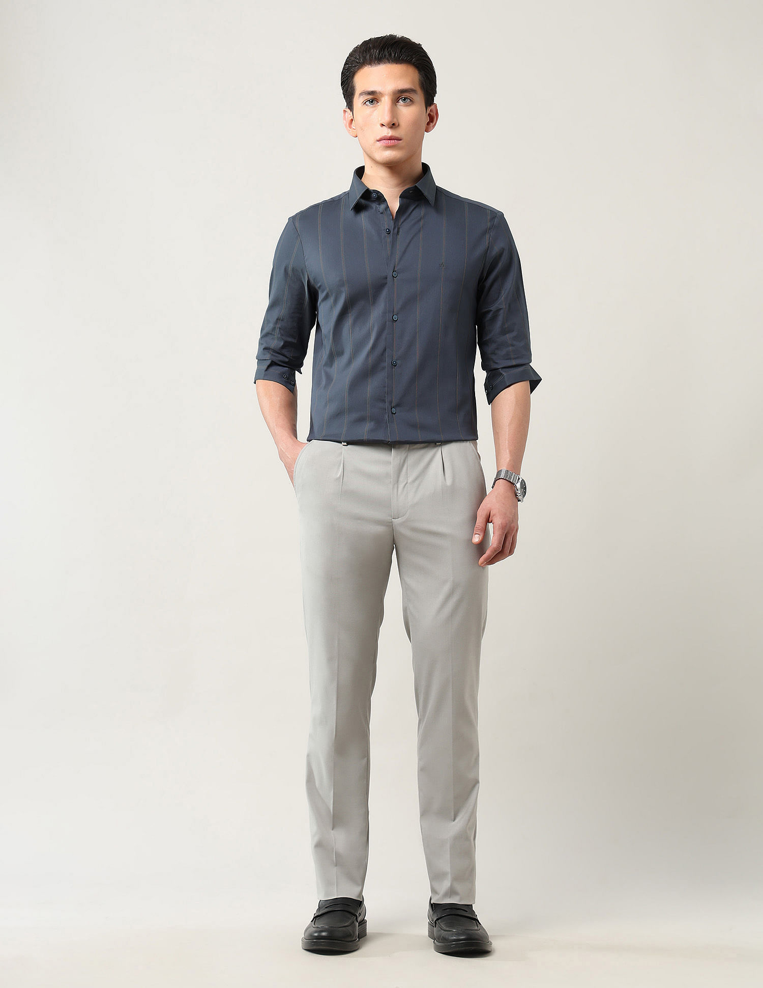 Arrow Newyork Brooklyn Ultra Slim Fit Vertical Striped Shirt