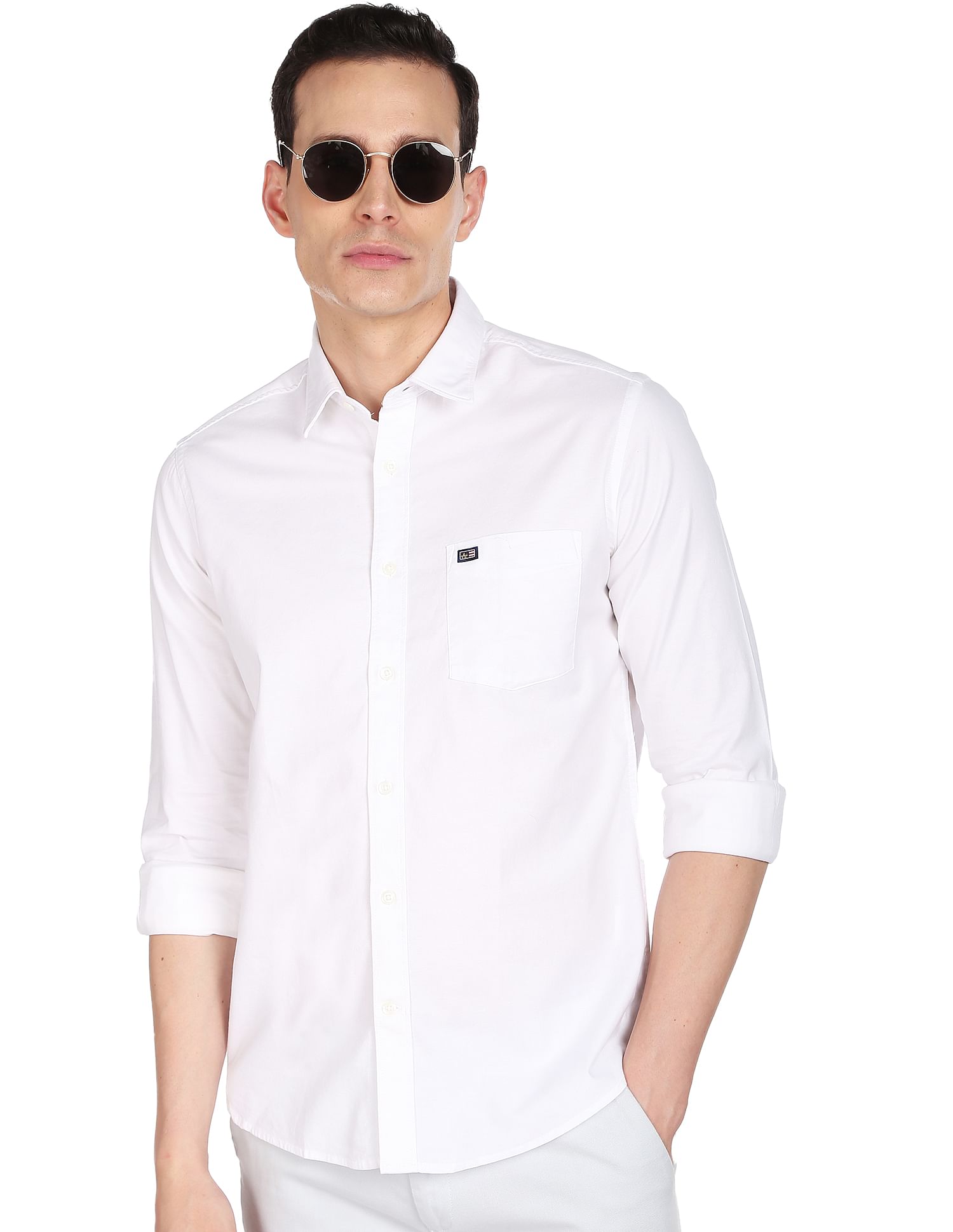 Arrow Sports Solid Manhattan Slim Fit Shirt