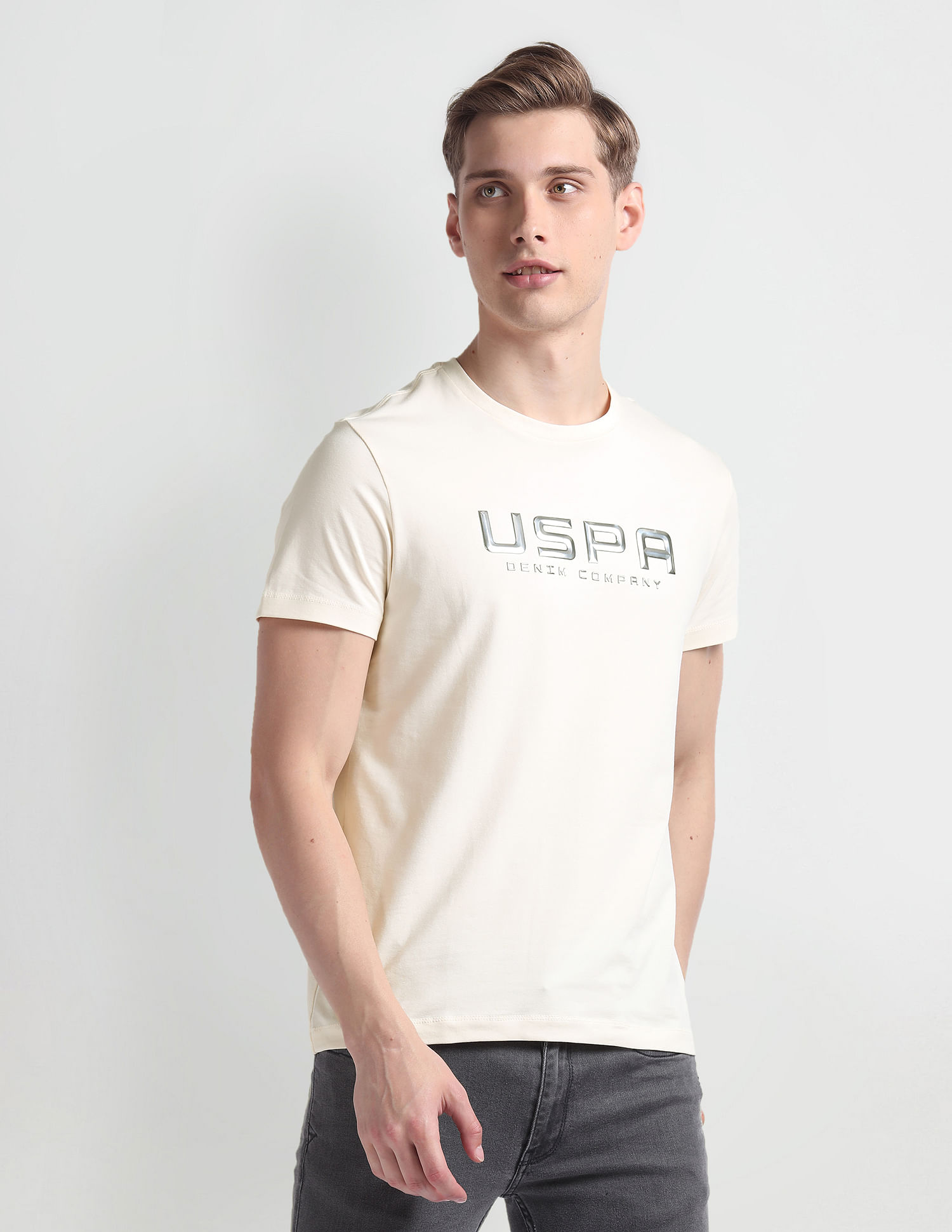 U.S. Polo Assn. Denim Co. Brand Print Cotton T-Shirt