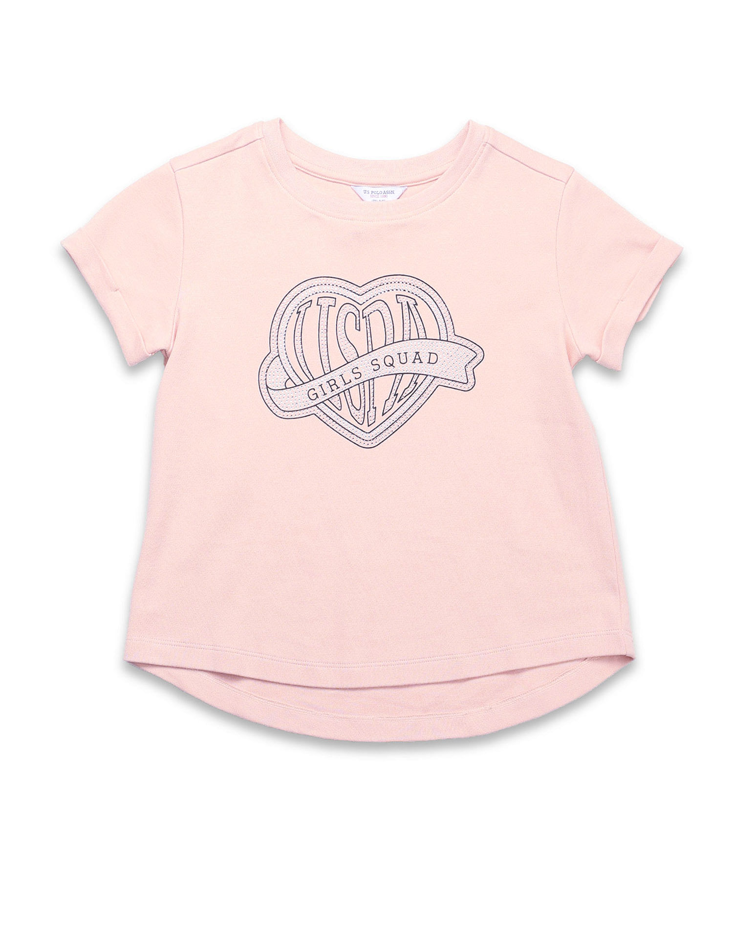 U.S. Polo Assn. Kids Girls Stud Detailed Relaxed Fit T-Shirt