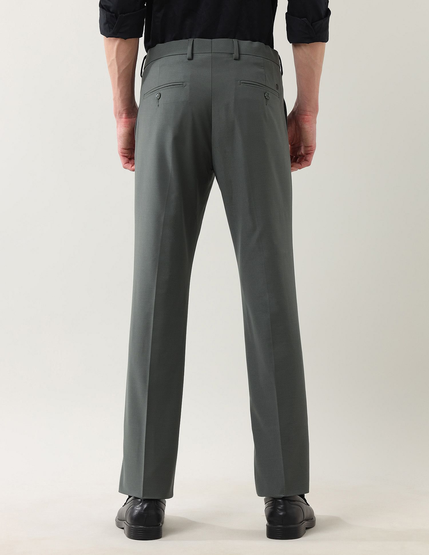 Arrow Regular Fit Solid Spring Sorbet Trousers