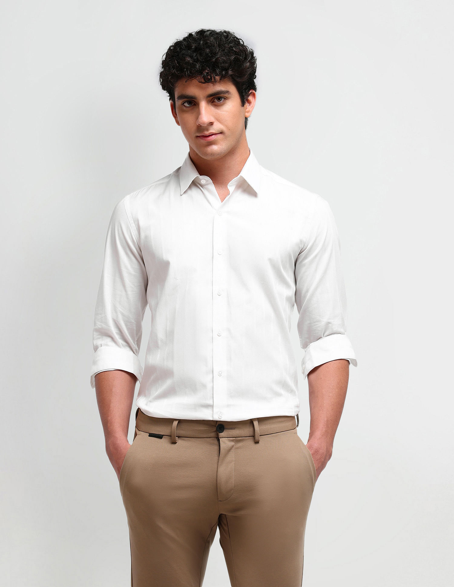 Arrow Newyork Manhattan Slim Textured Dobby Shirt