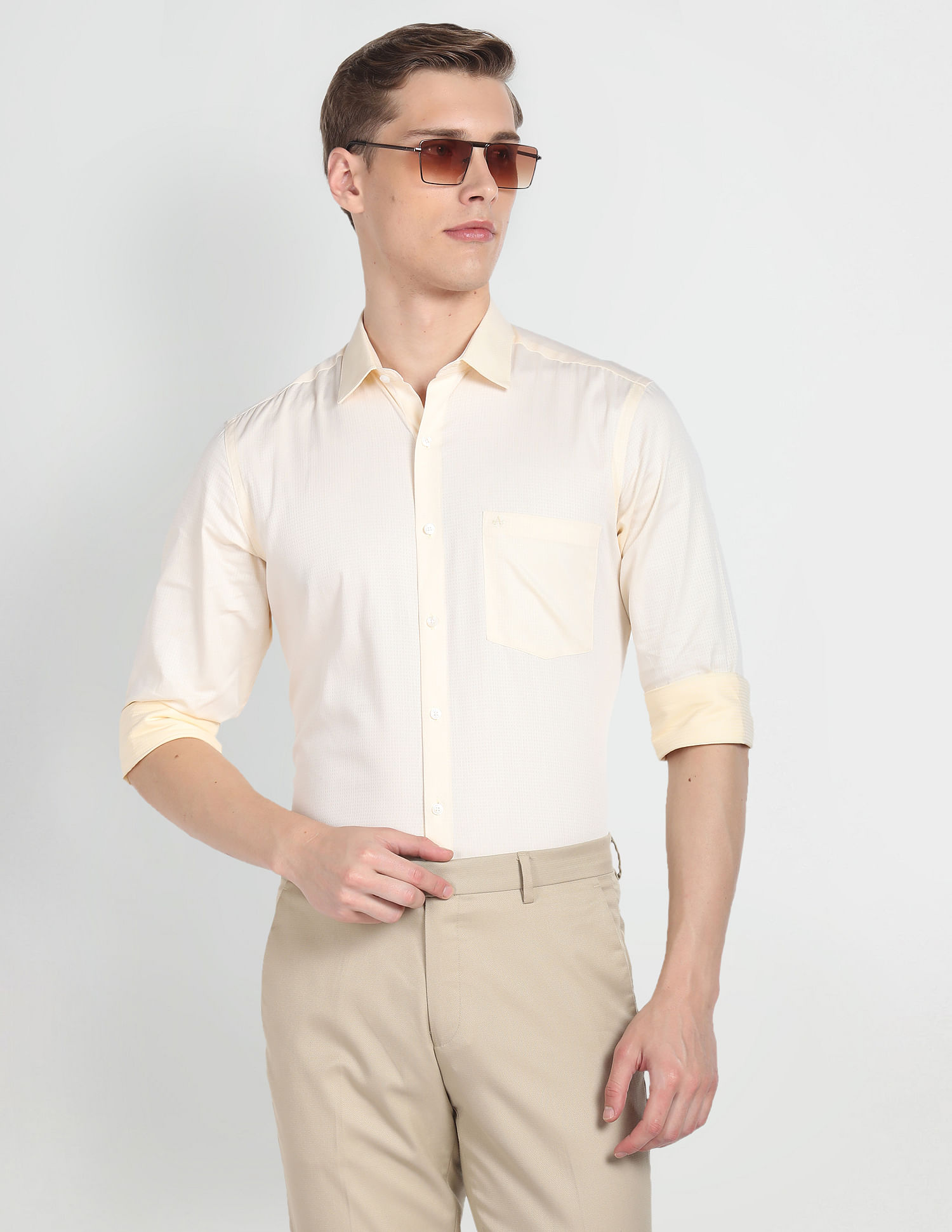 Arrow Geometric Pattern Dobby Shirt