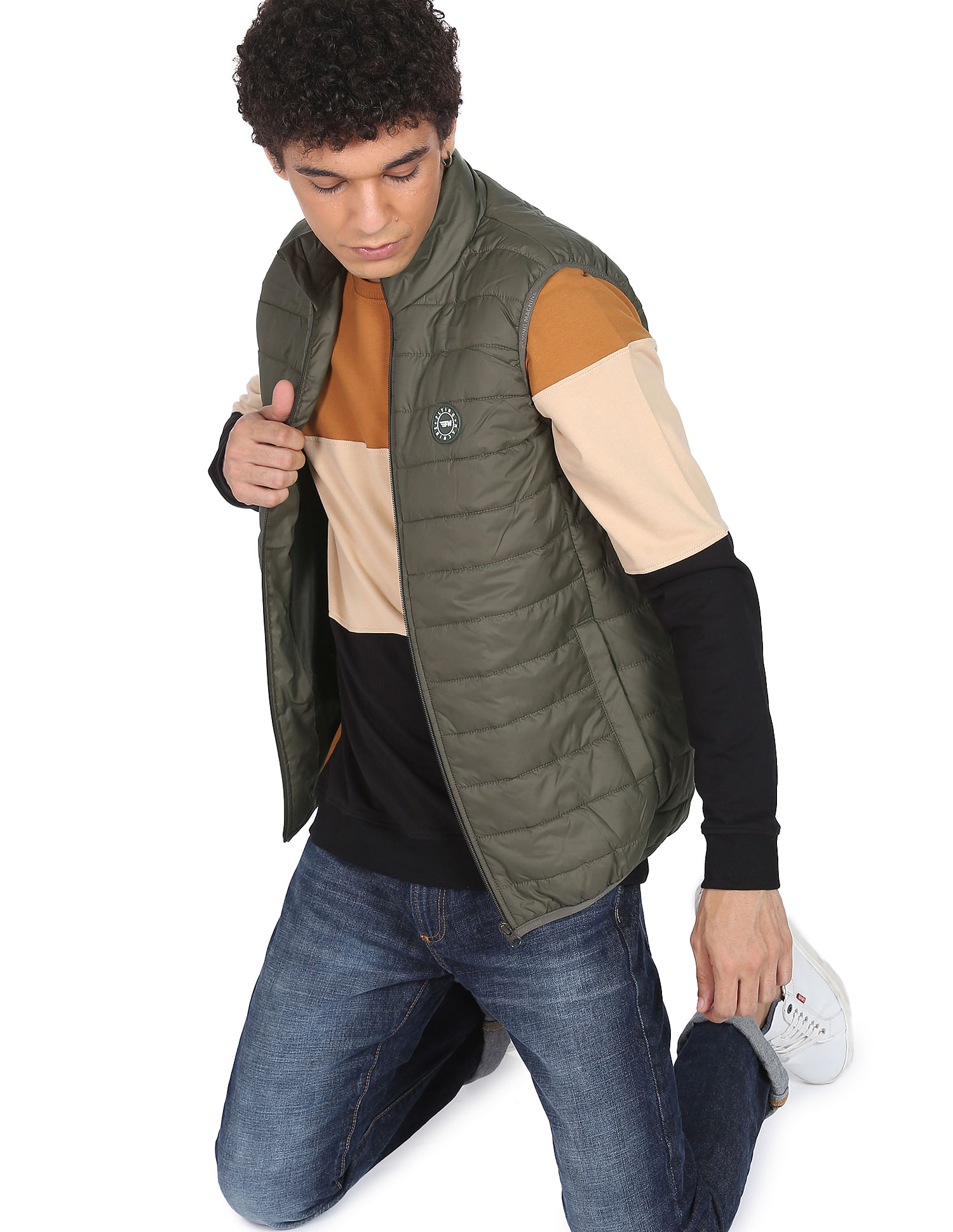 Flying machine sleeveless outlet jackets