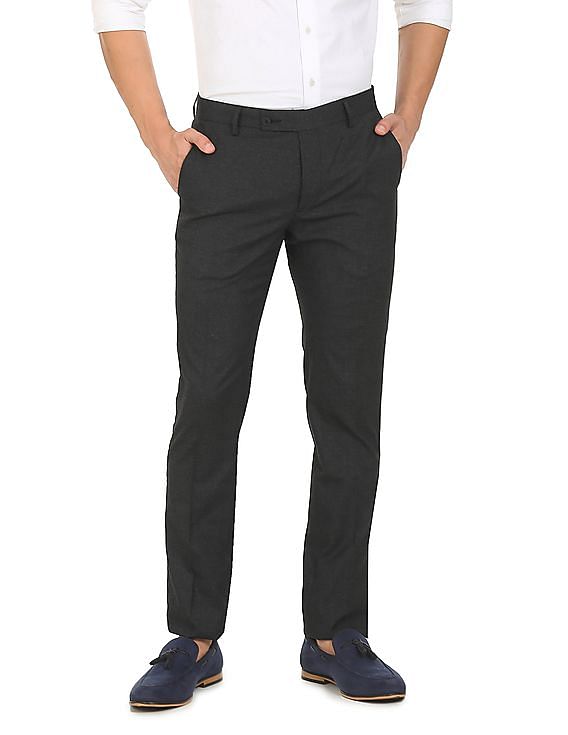 Buy Arrow Newyork Men Charcoal Jackson Super Slim Fit Smart Flex Formal  Trousers  NNNOWcom