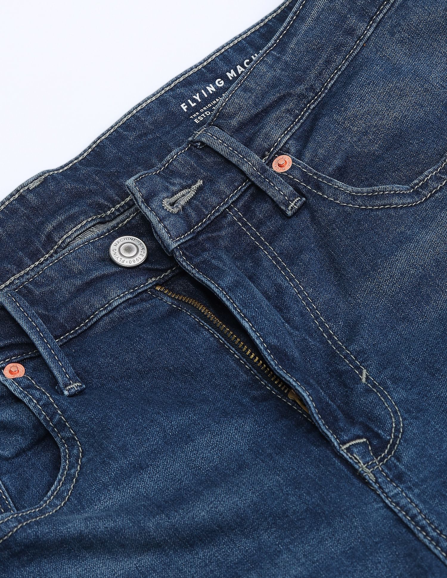 Flying Machine Slash Slim Tapered Fit Jeans
