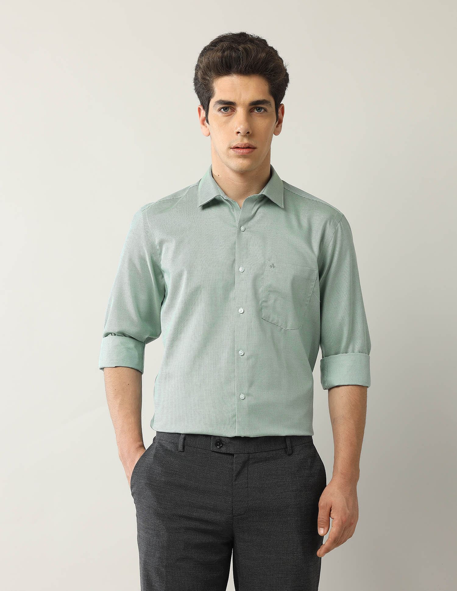 Arrow Textured Liberty Classic Fit Autopress Shirt