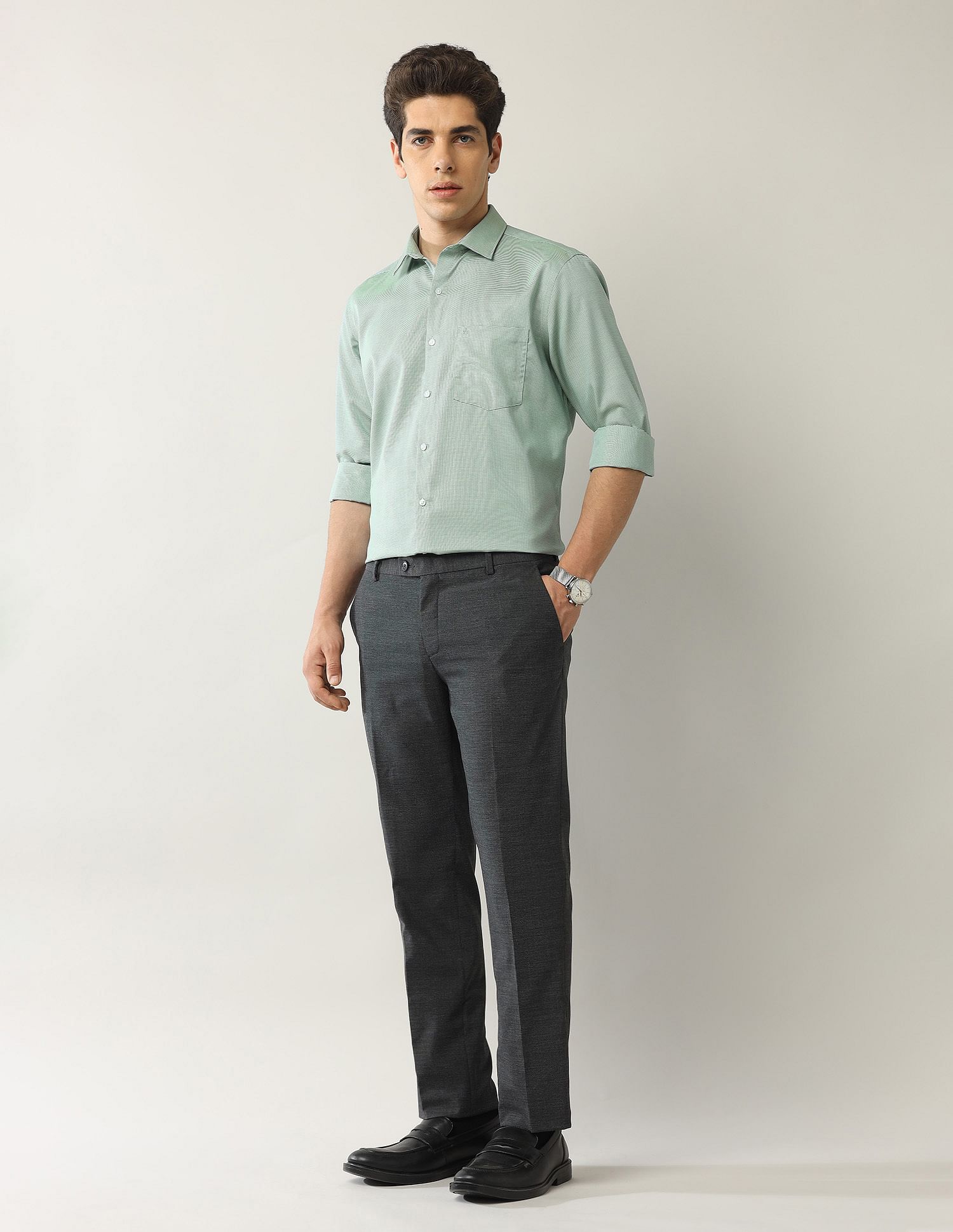 Arrow Textured Liberty Classic Fit Autopress Shirt