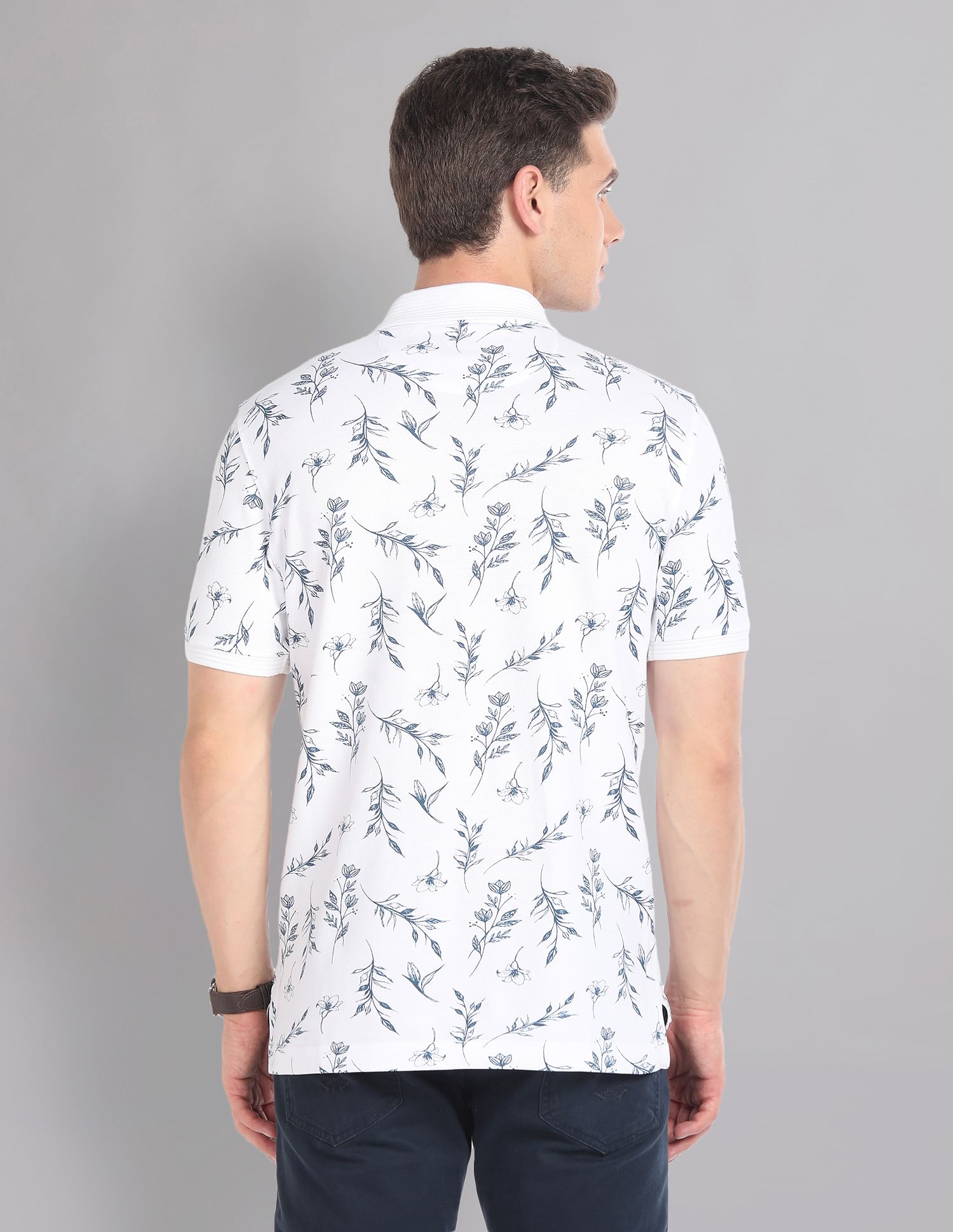 AD by Arvind Real Deal Tropical Print Polo Shirt