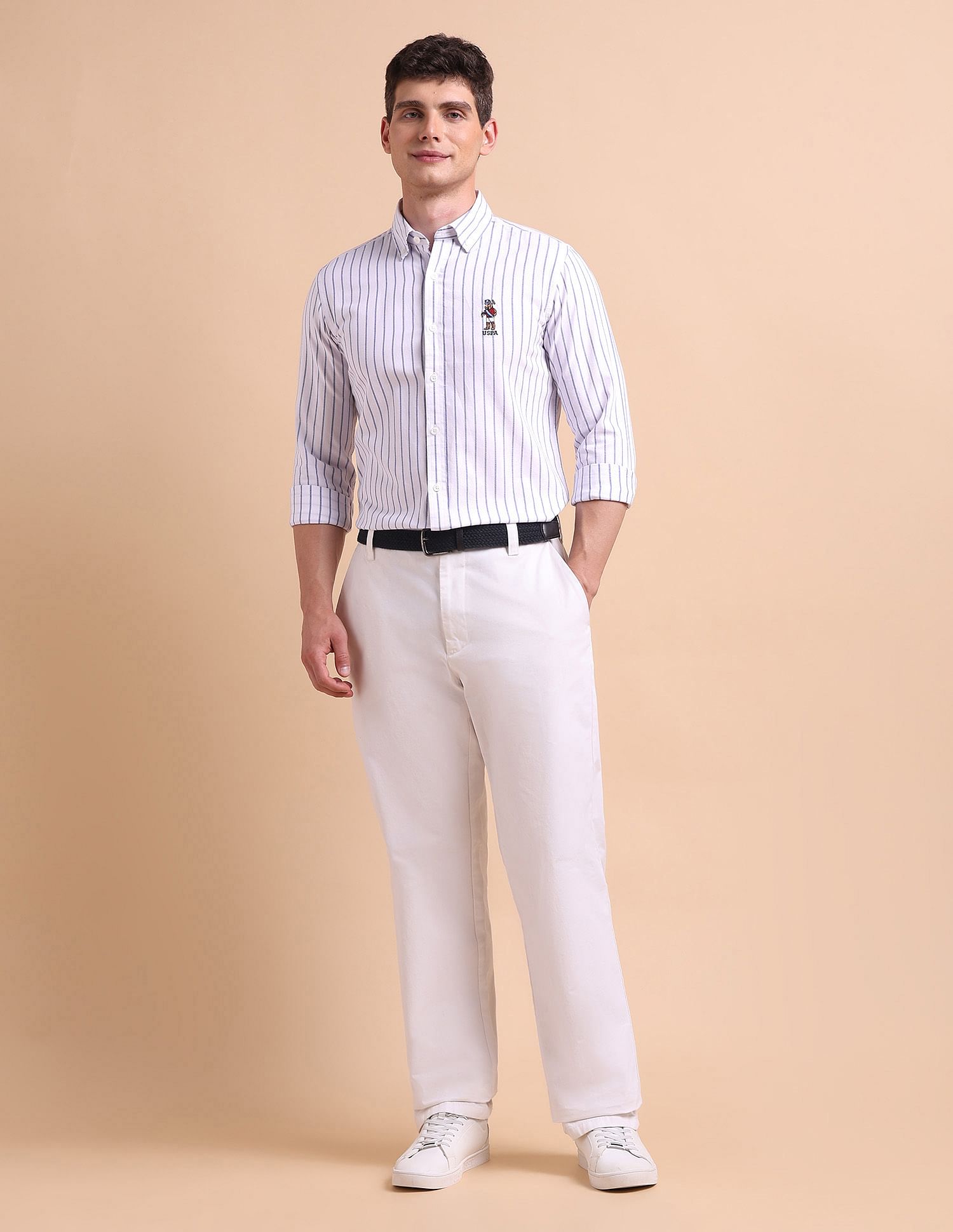 U.S. Polo Assn. Tailored Fit Vertical Striped Shirt