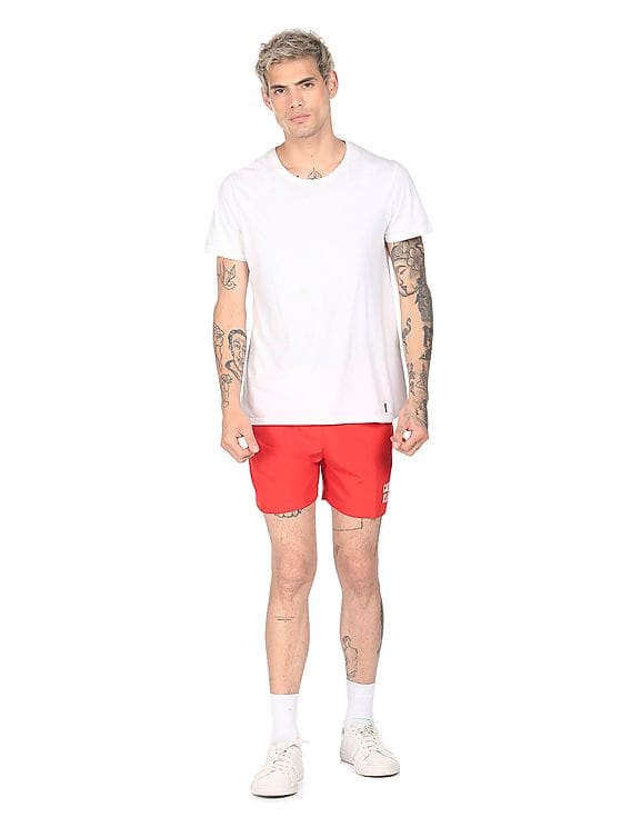 Buy Calvin Klein Men Red Mid Rise Drawstring Waist Brand Logo