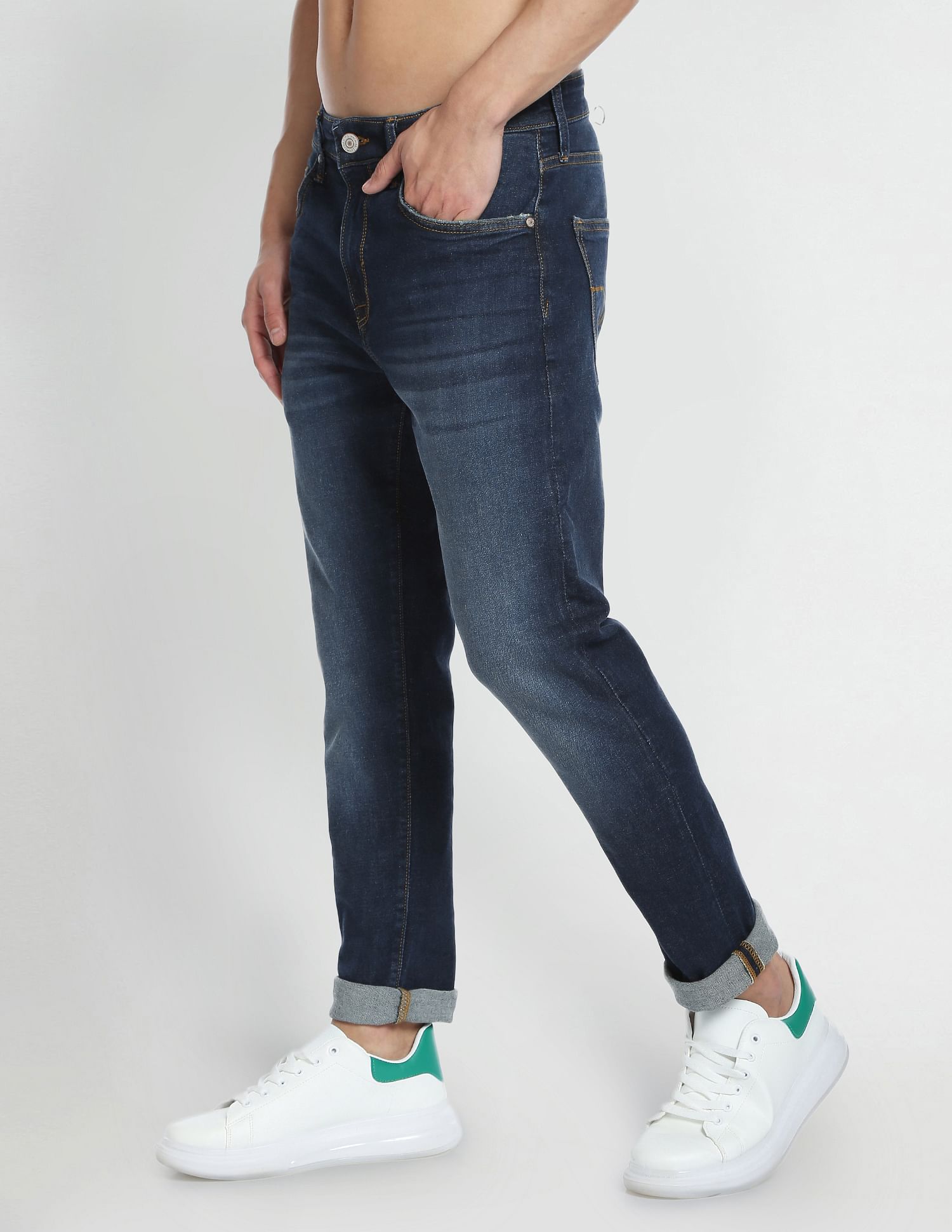Flying Machine Stone Wash Slim Tapered Fit Jeans